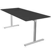 Schreibtisch Form 1, 75cm (H), 180x80cm (BxT), rechteckig, anthrazit / silber