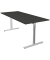 Schreibtisch Form 1, 75cm (H), 180x80cm (BxT), rechteckig, anthrazit / silber