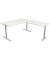 Schreibtisch Form 1, 75cm (H), 160x80cm (BxT), rechteckig, weiß / silber