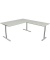 Schreibtisch Form 1, 75cm (H), 160x80cm (BxT), rechteckig, lichtgrau / silber
