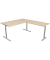 Schreibtisch Form 1, 75cm (H), 160x80cm (BxT), rechteckig, ahorn / silber