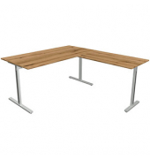 Schreibtisch Form 1, 75cm (H), 160x80cm (BxT), rechteckig, eiche / silber