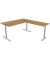 Schreibtisch Form 1, 75cm (H), 160x80cm (BxT), rechteckig, eiche / silber