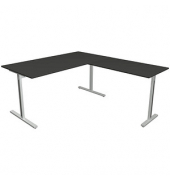 Schreibtisch Form 1, 75cm (H), 160x80cm (BxT), rechteckig, anthrazit / silber