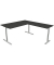 Schreibtisch Form 1, 75cm (H), 160x80cm (BxT), rechteckig, anthrazit / silber
