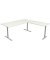 Schreibtisch Form 1, 75cm (H), 180x80cm (BxT), rechteckig, weiß / silber