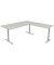 Schreibtisch Form 1, 75cm (H), 180x80cm (BxT), rechteckig, lichtgrau / silber