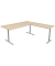 Schreibtisch Form 1, 75cm (H), 180x80cm (BxT), rechteckig, ahorn / silber