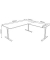 Schreibtisch Form 1, 75cm (H), 180x80cm (BxT), rechteckig, ahorn / silber