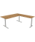 Schreibtisch Form 1, 75cm (H), 180x80cm (BxT), rechteckig, eiche / silber