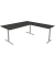 Schreibtisch Form 1, 75cm (H), 180x80cm (BxT), rechteckig, anthrazit / silber