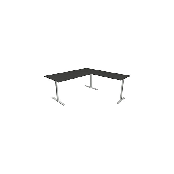 4044917442436 - Schreibtisch Form 1 11013113 65-130cm (H) 180x80cm (BxT) rechteckig anthrazit   silber 4044917442436 Kerkmann