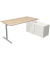 Schreibtischkombination Form 1 11015150, 75cm (H), 160x80cm (BxT), rechteckig, ahorn / silber