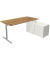 Schreibtischkombination Form 1 11015155, 75cm (H), 160x80cm (BxT), rechteckig, eiche    weiß / silber