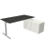 Schreibtischkombination Form 1 11015113, 75cm (H), 160x80cm (BxT), rechteckig, anthrazit / silber