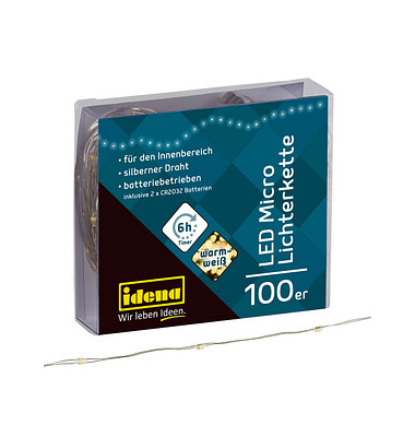 Lichterkette 30185 Micro, 100 LEDs, Länge 10,2m, warmweiß