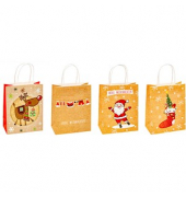 Geschenktasche 88018-SG Weihnachten Serie 1, Weihnachten, Papierkordel, 4 Motive sortiert, 18cm x 23cm