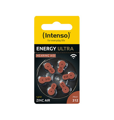 Knopfzellen Energy Ultra H&ouml;rger&auml;te, PR41 / 312, 1,45 Volt