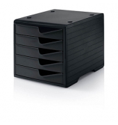 styro Schubladenbox styroswingbox  schwarz DIN C4 mit 5 Schubladen
