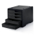 styro Schubladenbox styroswingbox  schwarz DIN C4 mit 5 Schubladen