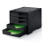 styro Schubladenbox styroswingbox  schwarz DIN C4 mit 5 Schubladen