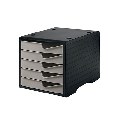 styro Schubladenbox styroswingbox  taupe DIN C4 mit 5 Schubladen