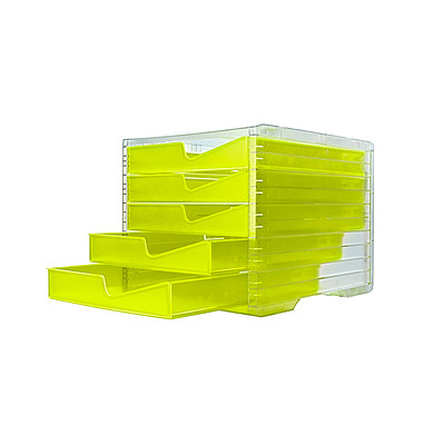 styro Schubladenbox styroswingbox NEONline neon-gelb DIN C4 mit 5 Schubladen styro Schubladenbox styroswingbox NEONline neon-gelb DIN C4 mit 5 Schubladen