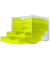 styro Schubladenbox styroswingbox NEONline  neon-gelb DIN C4 mit 5 Schubladen