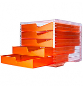 styro Schubladenbox styroswingbox NEONline  neon-orange DIN C4 mit 5 Schubladen