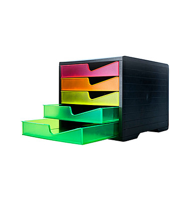 styro Schubladenbox styroswingbox NEONline neon multi-color DIN C4 mit 5 Schubladen styro Schubladenbox styroswingbox NEONline neon multi-color DIN C4 mit 5 Schubladen