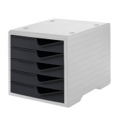 styro Schubladenbox styroswingbox  anthrazit DIN C4 mit 5 Schubladen