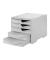 styro Schubladenbox styroswingbox  grau DIN C4 mit 5 Schubladen