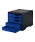 styro Schubladenbox styroswingbox  blau DIN C4 mit 5 Schubladen