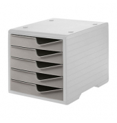styro Schubladenbox styroswingbox  taupe DIN C4 mit 5 Schubladen