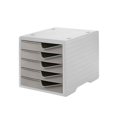 styro Schubladenbox styroswingbox  taupe DIN C4 mit 5 Schubladen