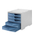 styro Schubladenbox styroswingbox  taupenblau DIN C4 mit 5 Schubladen