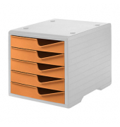 styro Schubladenbox styroswingbox  apricot DIN C4 mit 5 Schubladen