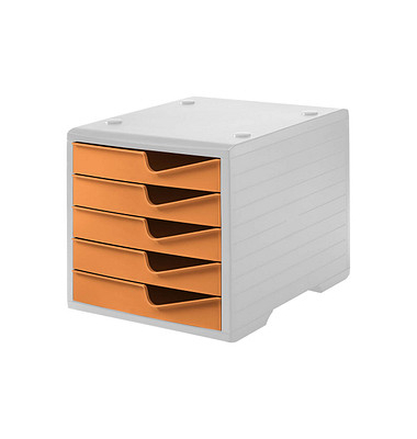 styro Schubladenbox styroswingbox  apricot DIN C4 mit 5 Schubladen
