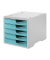 styro Schubladenbox styroswingbox  aqua DIN C4 mit 5 Schubladen