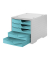 styro Schubladenbox styroswingbox  aqua DIN C4 mit 5 Schubladen