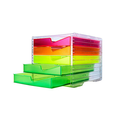 styro Schubladenbox styroswingbox NEONline neon multi-color DIN C4 mit 5 Schubladen styro Schubladenbox styroswingbox NEONline neon multi-color DIN C4 mit 5 Schubladen