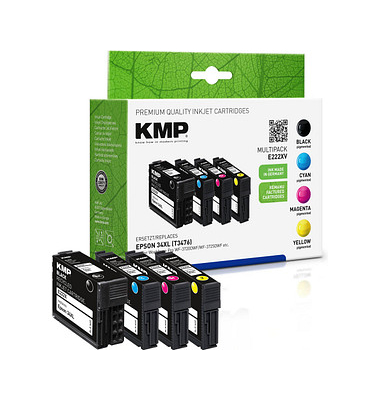 E222XV schwarz, cyan, magenta, gelb Tintenpatronen ersetzen EPSON 34XL (T3476)
