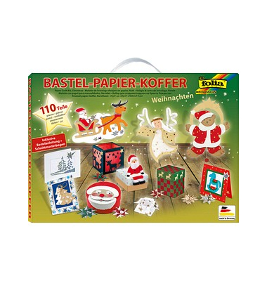 folia Bastelset Papier-Koffer Weihnachten 110-tlg. mehrfarbig
