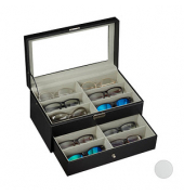 relaxdays Brillenbox schwarz 33,5 x 19,5 x 15,5 cm