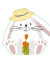 Oster-Servietten Hase mit Hut 201084, mehrfarbig / Hase mit Hut gestanzt, 1-lagig, 33x33cm