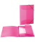 Eckspannmappe 19505, A4 pink transparent PP, mit 3 Einschlagklappen