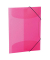 Eckspannmappe 19505, A4 pink transparent PP, mit 3 Einschlagklappen