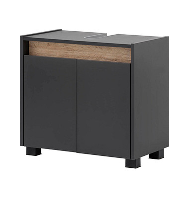 MÖBELPARTNER Waschbeckenunterschrank Cosmo anthrazit 56,9 x 33,0 x 54,6 cm