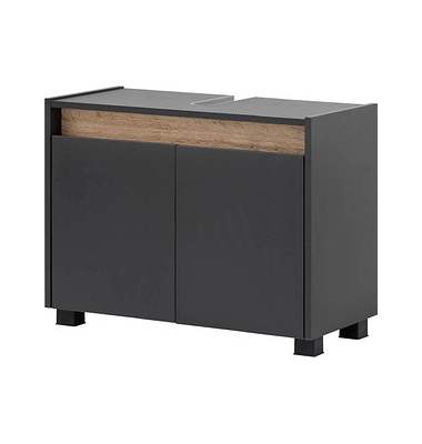 MÖBELPARTNER Waschbeckenunterschrank Cosmo anthrazit 80,0 x 33,0 x 54,6 cm