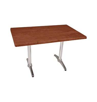 Bistrotisch BRENTA 305427-3, 74cm (H), 120x80cm (BxT), rechteckig, dunkelbraun / silber